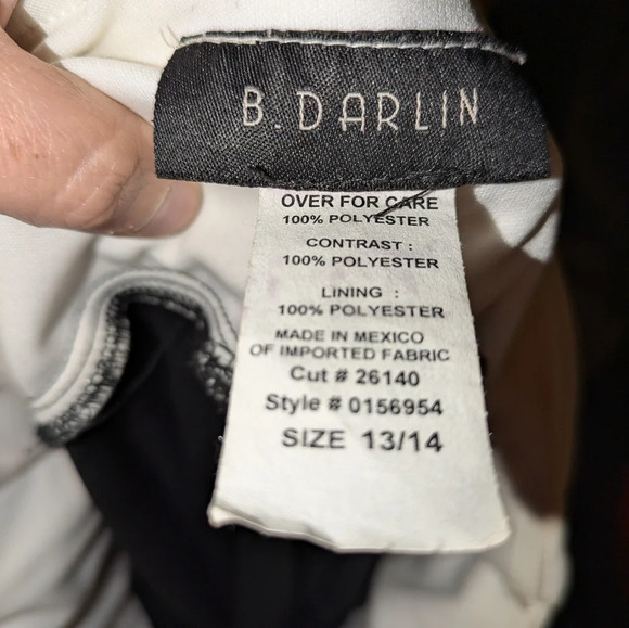 Black and white mini cocktail dress Size 13/14. - Picture 3 of 4